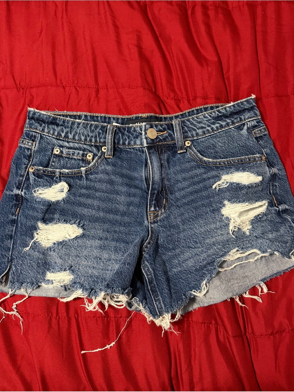 Aeropostale Distressed Denim Jean Shorts - Blue